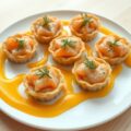 Zalmtaartjes met een passievruchtensaus