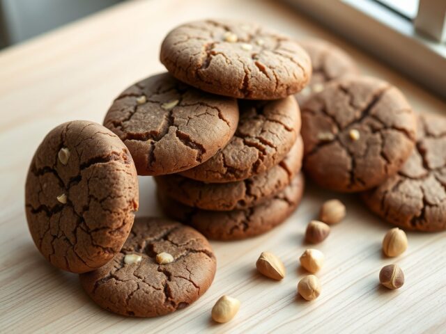 Zandkoekjes met koffie, chocolade en hazelnoten