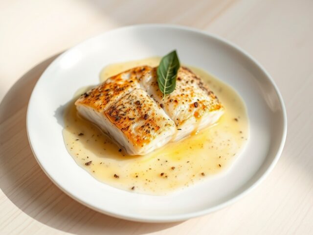 Zeebaars met Champagnevinaigrette