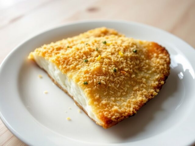 Zeebaars met een korst van Parmezaanse kaas