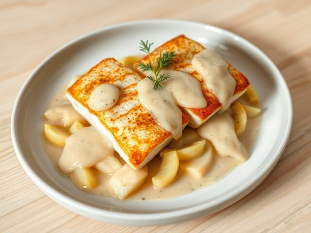 Zeebaars met venkel en sherry-saus