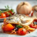 Zeeduivel met tomaten