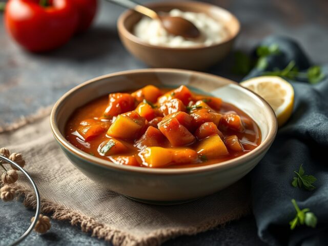 Zeer pittige Caribische Saus — AI-gegenereerde illustratie