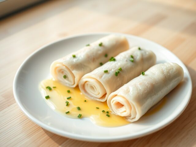 Zeetongrolletjes met prei en botersaus