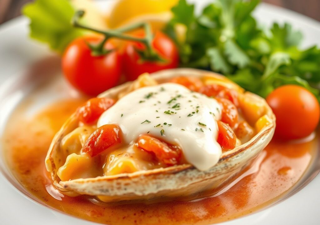 Zeeuwse oester met saus van eendenlever — AI-gegenereerde illustratie