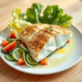 Zeevis met Courgette-Tomaat-Komkommer-Sla