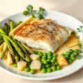 Zeewolf met asperges