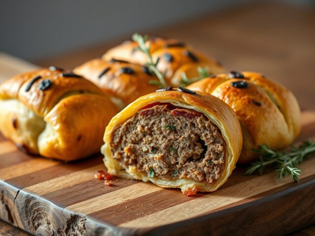Zelf gebakken gehaktbroodjes met provencaalse kruiden
