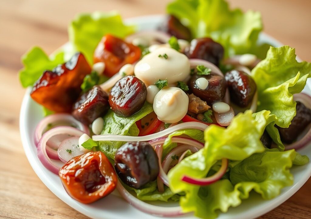 Zeven lagen salade, AI-gegenereerde illustratie
