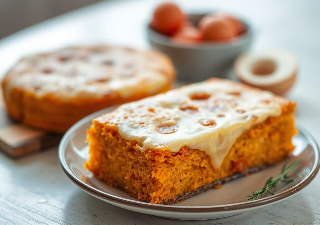 Zoete aardappelcake, AI-gegenereerde illustratie
