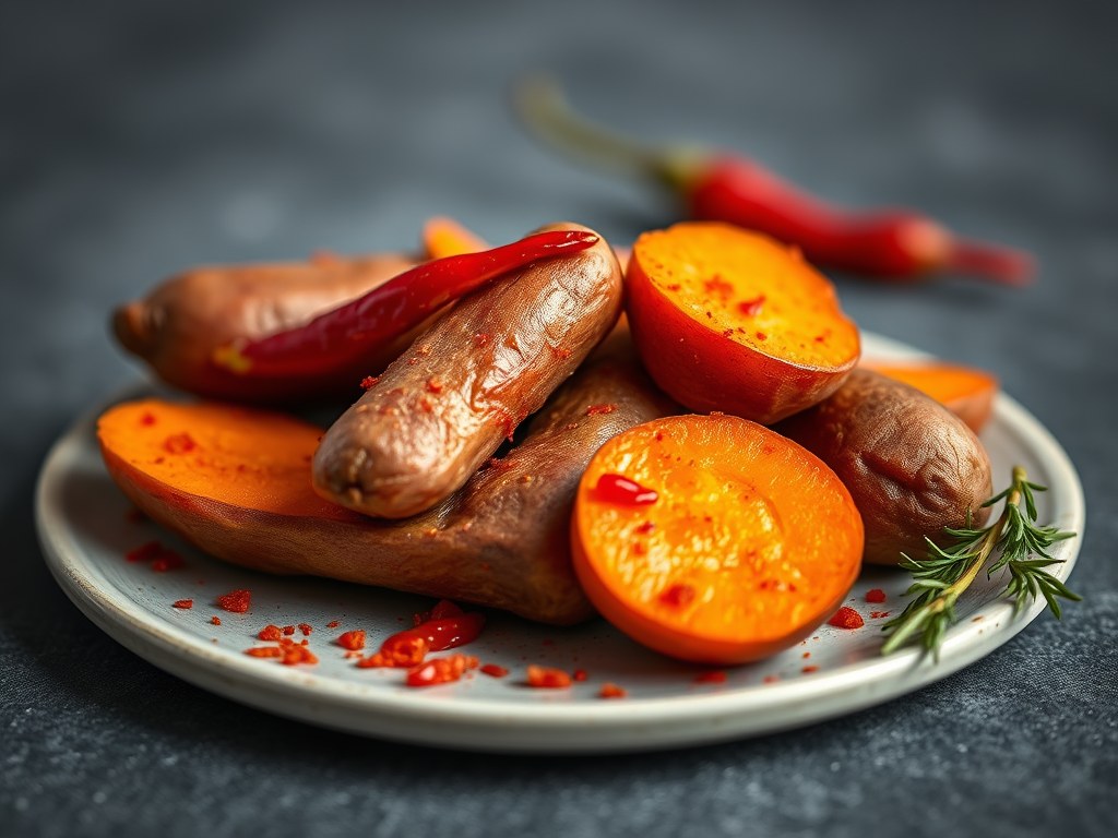 Zoete aardappelen, AI-gegenereerde illustratie