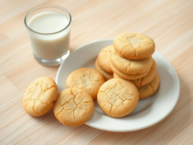 Zoete aardappelkoekjes met melk