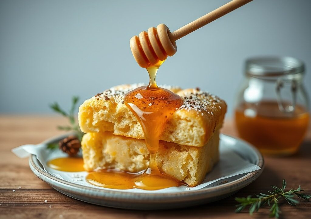 Zoete focaccia, AI-gegenereerde illustratie