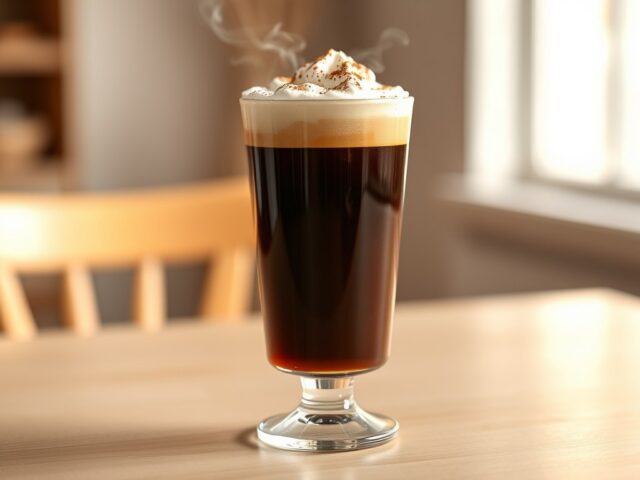 Zoete koffie met marshmallowsschuim