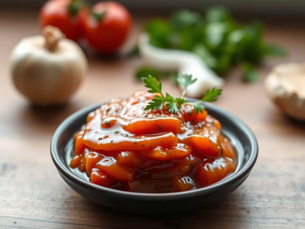 Zoetzure saus, AI-gegenereerde illustratie