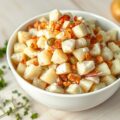 Zomerse aardappelsalade met spekjes