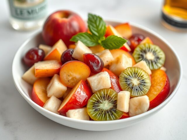 Zomerse fruitsalade met rum