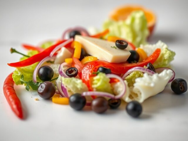 Zomerse salade met Camembert en Coburgerham en per