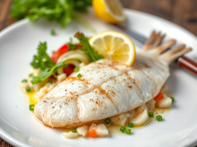 Zonnevisfilet met kokos-limoensalade