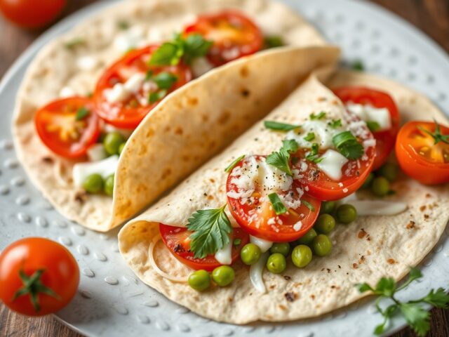 Zonnige tortilawraps — AI-gegenereerde illustratie