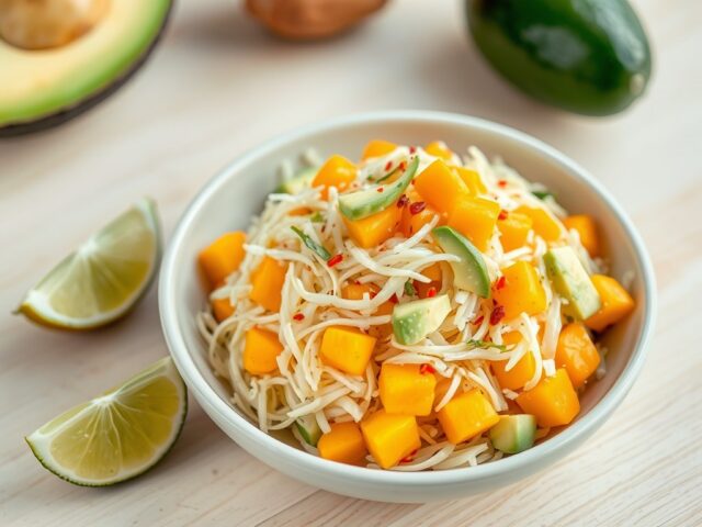 Zuurkoolsalade met mango en avocado