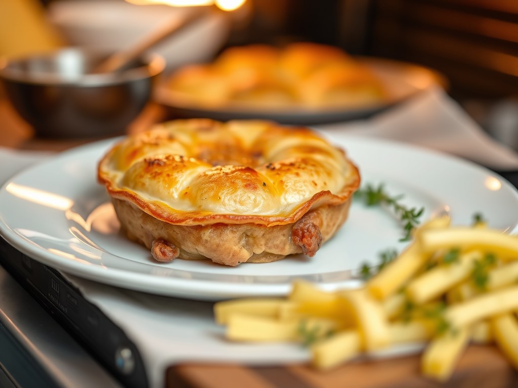 Zuurkoolschotel uit de oven, AI-gegenereerde illustratie