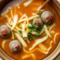 Zuurkoolsoep met pittige gehaktballetjes