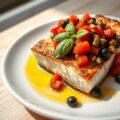 Zwaardvis met tomaten-tapenade