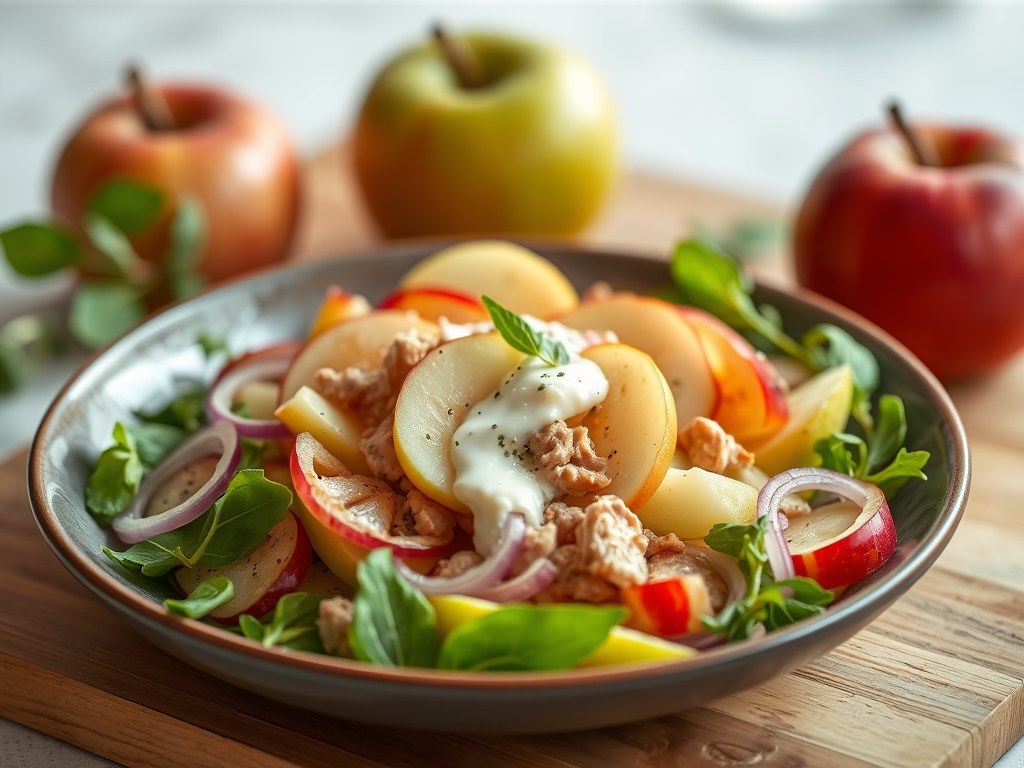 Zweedse appelsalade, AI-gegenereerde illustratie