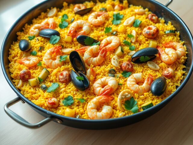 20 minuten paella met vis
