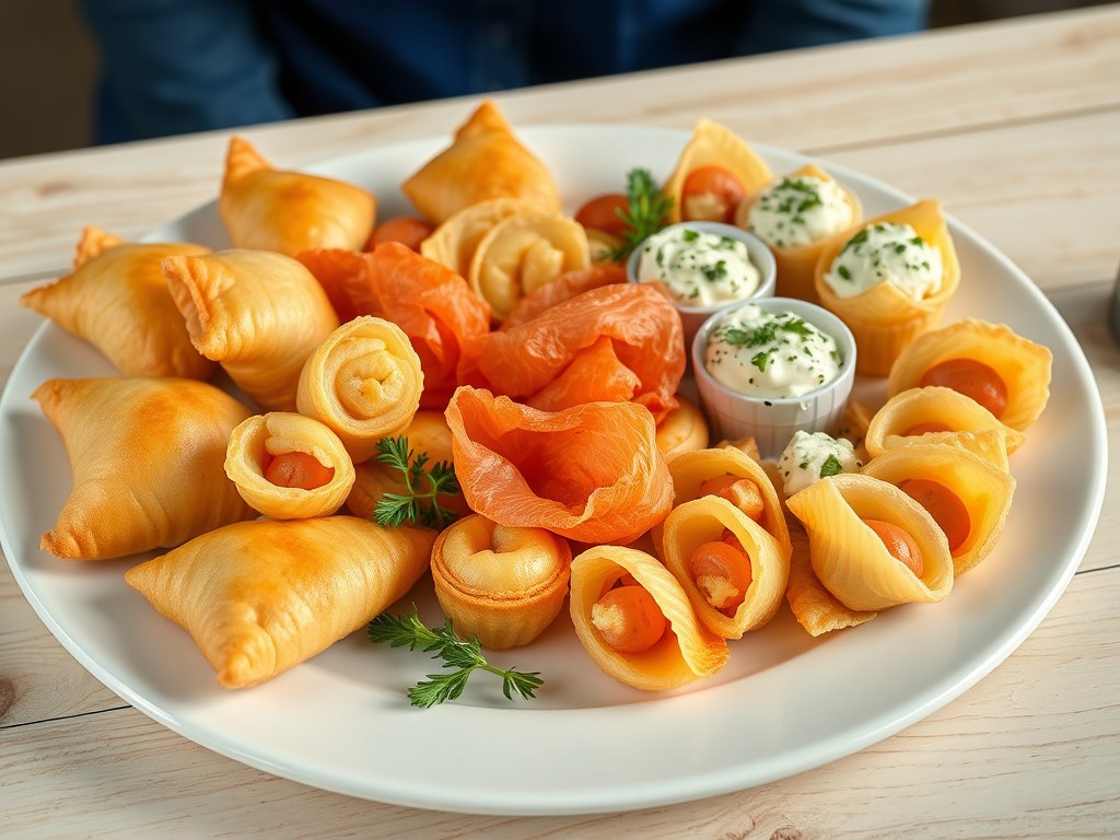 4 Snacks voor bij de borrel, AI-gegenereerde illustratie