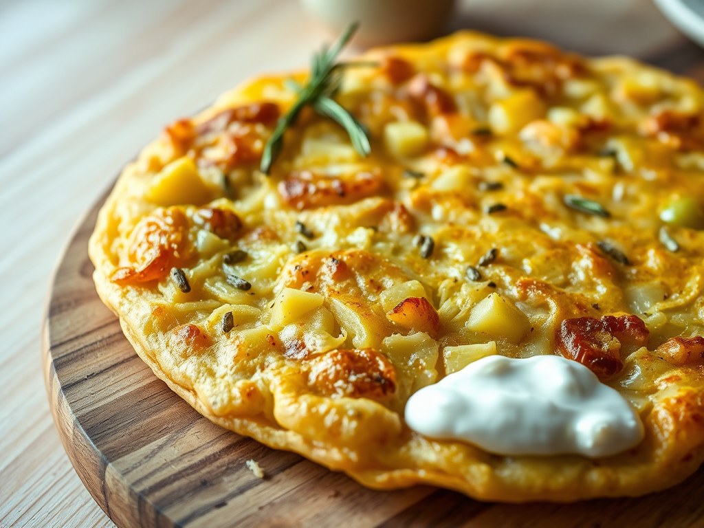Aardappel-appelcake, AI-gegenereerde illustratie