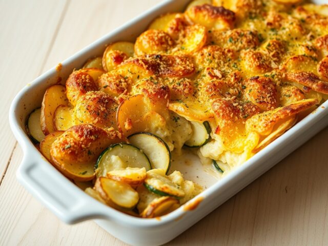 Aardappel-courgettegratin