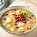 Aardappel-preisoep met rode bonen