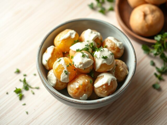 Aardappelen in knoflookmayonaise