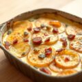 Aardappelgratin met chorizo en artisjok