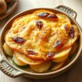 Aardappelgratin met groenlof en ui