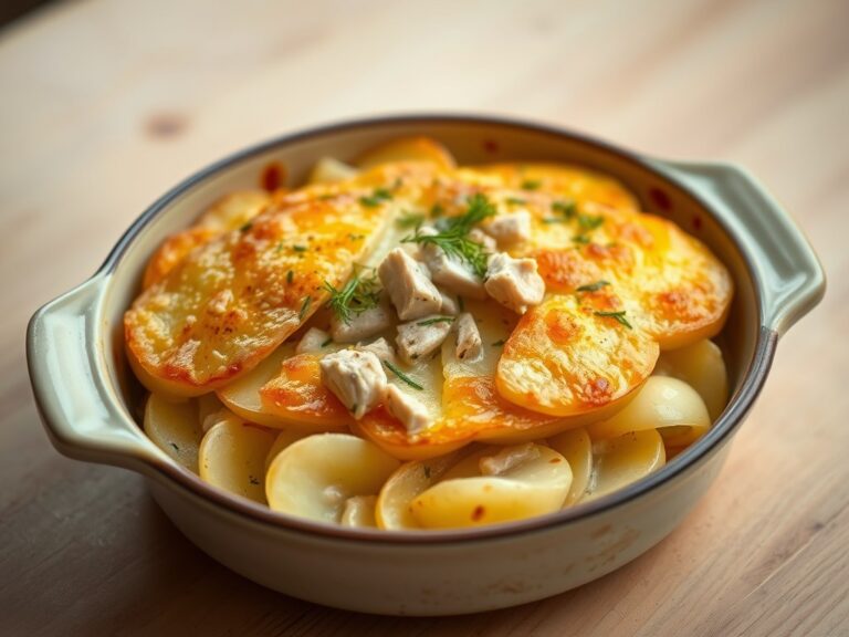 Aardappelgratin met tonijn