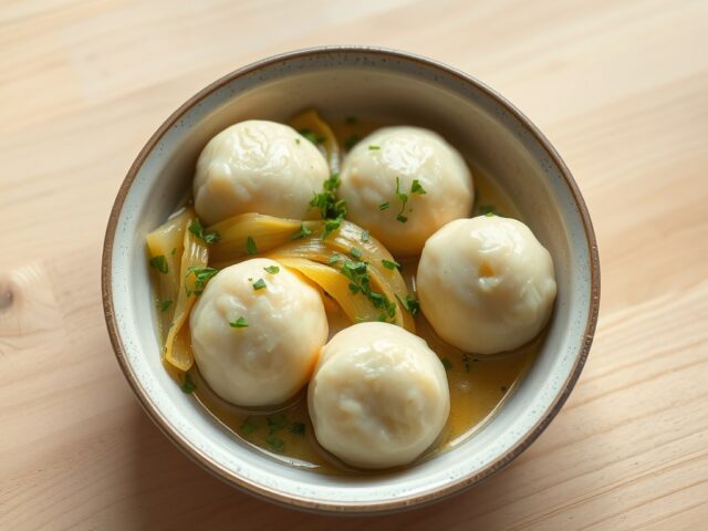 Aardappelknoedels met prei