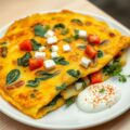Aardappelomelet met spinazie en feta