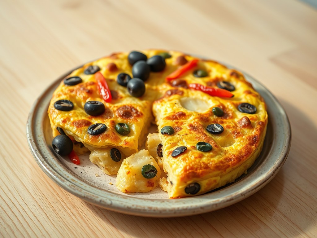 Aardappelomelet uit Spanje, AI-gegenereerde illustratie
