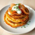 Aardappelpannekoekjes met Gerookte Vis en Dille-crême