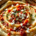 Aardappelpuree met feta en pesto uit de oven