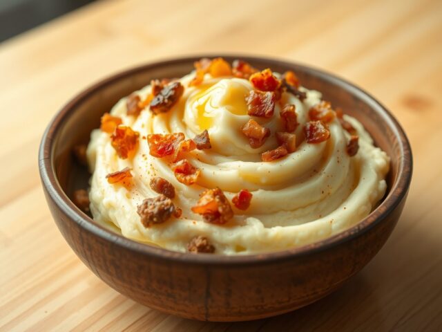 Aardappelpuree met spek