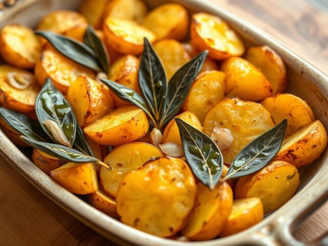 Aardappels geroosterd met laurierblaadjes