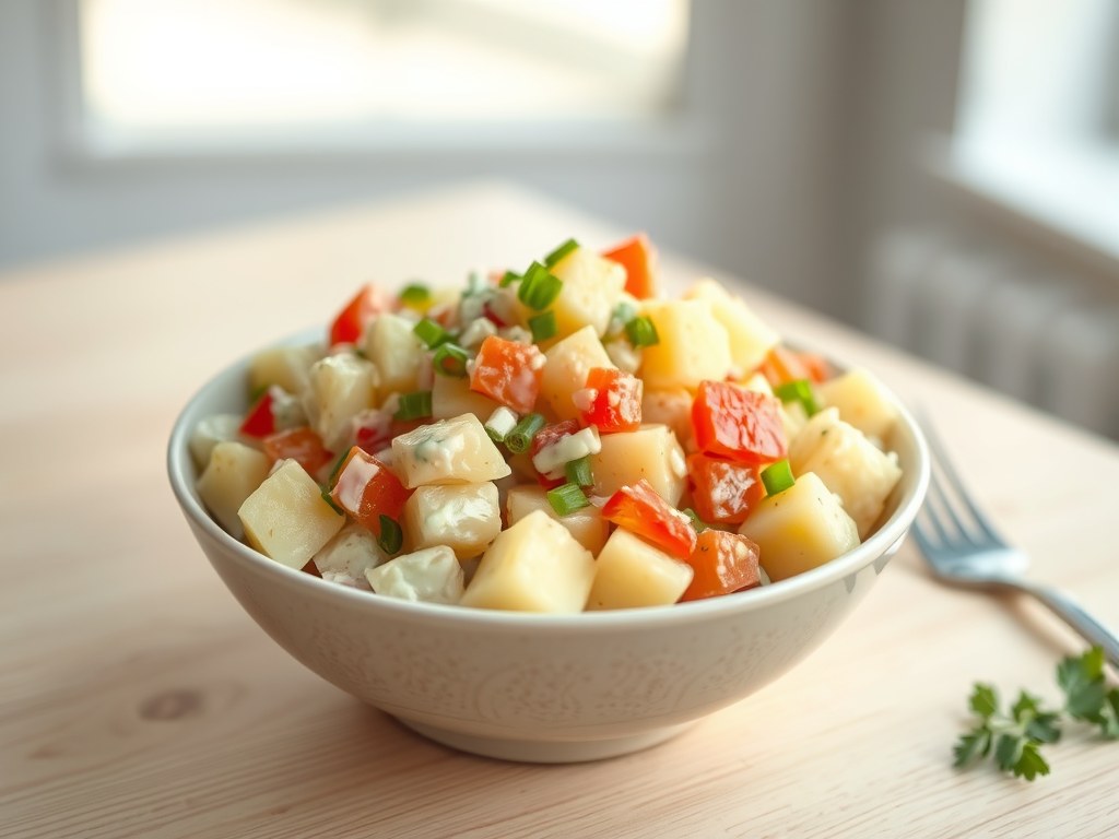 Aardappelsalade, AI-gegenereerde illustratie
