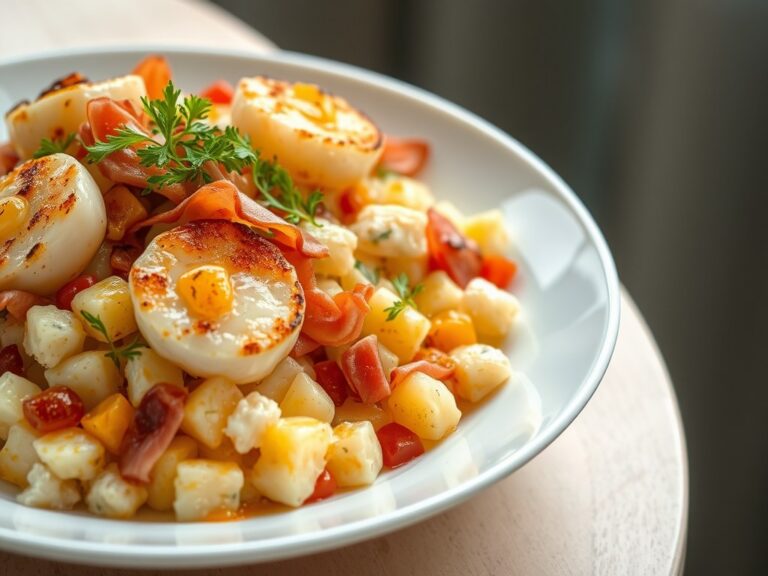 Aardappelsalade met Sint-Jakobsvruchten (zie opm