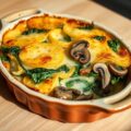 Aardappelschotel met spinazie