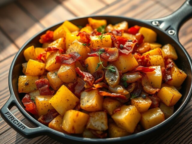 Aardappeltjes met spek en ui