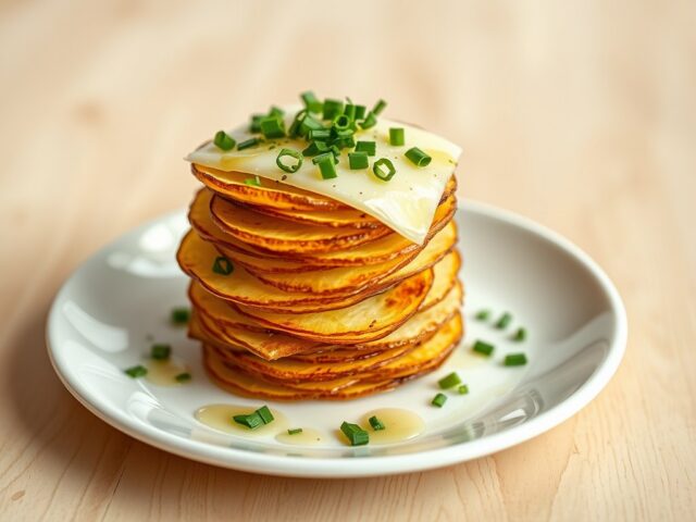 Aardappeltorentje met boerenkaas en bieslook